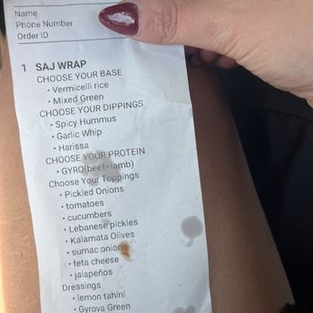 Gyrova - My order with all items listed including GYRO MEAT - Mediterranean Near Me - Fort Worth, Texas