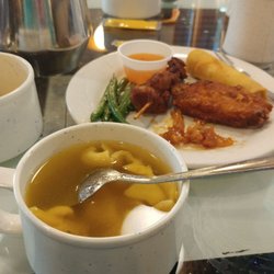 Ming's Buffet - Wonton soup was hot and delicious. Surprised at how tasty the pineapple chicken was.
