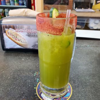 Sonora Grill - Spicy Green Michelada‼ - Mexican Near Me - Moreno Valley, California