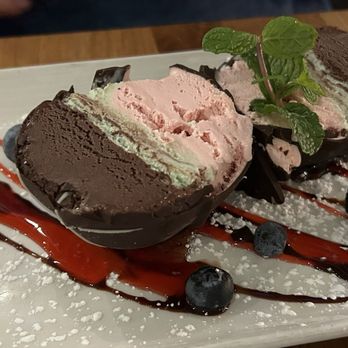 IL  Posto - Isn't that a wonderful presentation of spumoni? Look at those cute, fresh berries on the side! - Italian Near Me - San Diego, California