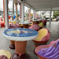 The Sugar Shack - Outside seating -- cute ice cream cones