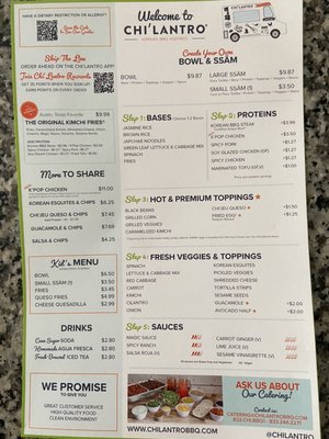 Menu photo 2 Chi'Lantro Austin, TX