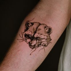 Flourish Tattoo & Foliage - Raccoon head I got last Saturday
