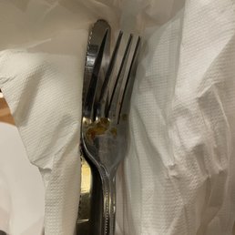 Used silverware I received with my food