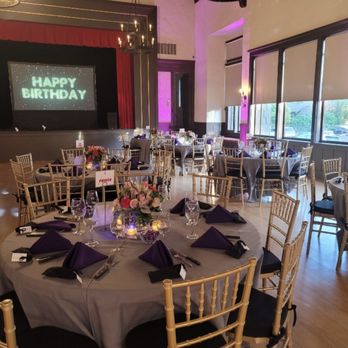 The Woman's Club - Main Hall; stage seen; wall of windows - Venues & Event Spaces Near Me - South Pasadena, California The Woman's Club - Main Hall; stage seen; wall of windows - Venues & Event Spaces Near Me - South Pasadena, California