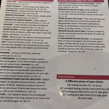 Landon Winery - Menu - Wine Tasting Room Near Me - Grapevine, Texas