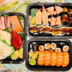 Sakura Japanese Restaurant - Sashimi Plate, Salmon Special and Cooked Sushi Combo