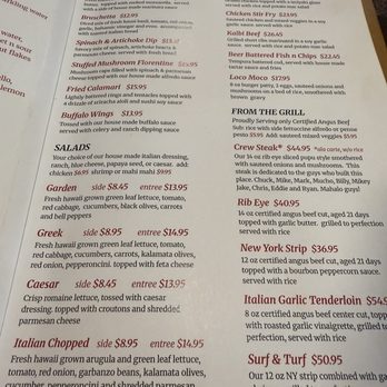 BV's Bourbon & Ale House - Salad and grill items on menu - Wine Bars Near Me - Kapaa, Hawaii