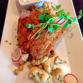 Bantam Grill - Moroccan Salmon - really delicious and creative. (My plate may look different from normal presentation - I have allergies) - New American Near Me - Peterborough, New Hampshire