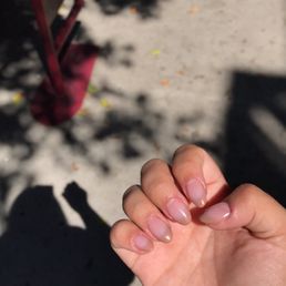 Full set $45 almond French tip color Full set $45 almond French tip color