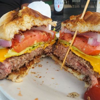 Mulligans - a hamburger cut in half - American Near Me - Marietta, Georgia Mulligans - a hamburger cut in half - American Near Me - Marietta, Georgia