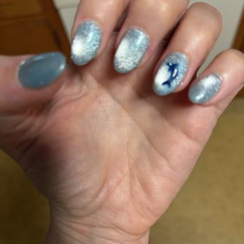 Happy Nails - Cat-eye with nail art and gel tips. - Nail Salons Near Me - Lexington, Massachusetts Happy Nails - Cat-eye with nail art and gel tips. - Nail Salons Near Me - Lexington, Massachusetts