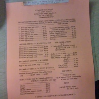 Pleasant Snack Bar - The menu - Breakfast & Brunch Near Me - Springfield, Massachusetts Pleasant Snack Bar - The menu - Breakfast & Brunch Near Me - Springfield, Massachusetts