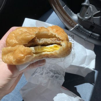 Donut Palace - Egg & sausage croissant - Bakeries Near Me - Buda, Texas