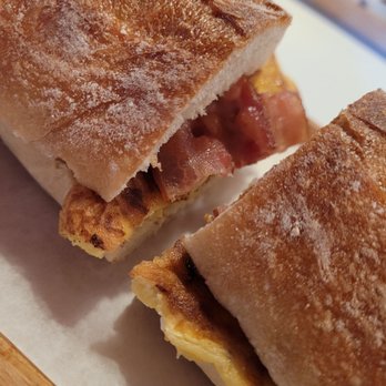 Coffee Break - bacon eggfrittata and cheese - Cafes Near Me - Hackensack, New Jersey