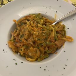 Housemade pasta with ham and mushroom!