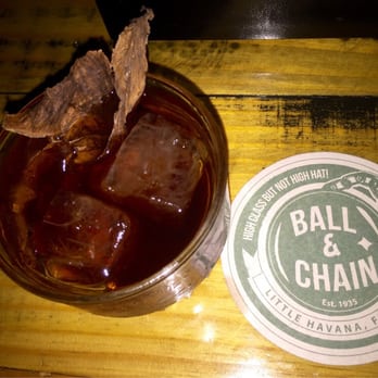 Ball & Chain - Old Fashioned with tobacco leaves - Music Venues Near Me - Miami, Florida