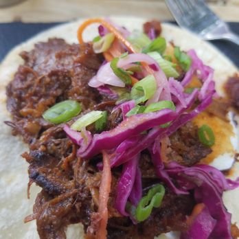Roots Cafe - Our first time to Roots Cafe - brunch menu for the weekends so we opted for the brisket tacos. The flavors were a marriage made in heaven! - Cafes Near Me - Charlotte, North Carolina