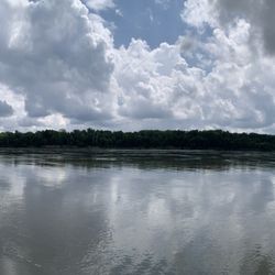 Big Muddy Adventures - Missouri River trip - panoramic view, looking south toward North St. Louis County