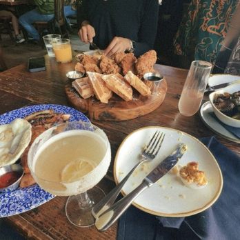 Hen Quarter - Chicken and Waffles, pork belly, Brussel Sprouts - Southern Near Me - Alexandria, Virginia