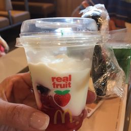 $1 parfait with granola. $1 parfait with granola.
