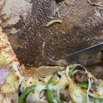 Pink's Pizza - Extremely thin and soggy crust! The topping were so heavy they just fell of the crust. - Pizza Near Me - Houston, Texas