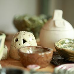 Montessori Community School - Finished ceramic pieces in ceramics studio