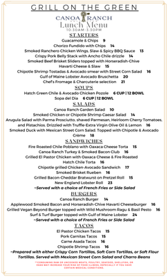 Menu photo 8 Grill On the Green Green Valley, AZ