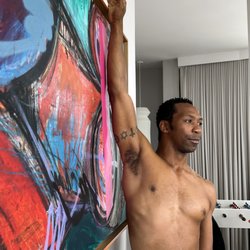 The Artful Bachelorette - Our muse posing as art in front of art.