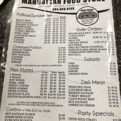 Manhattan Food Store - Menu