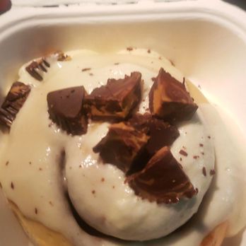 Cinnaholic - Cinnamon roll with maple frosting and pb cups :) - Desserts Near Me - Corona, California Cinnaholic - Cinnamon roll with maple frosting and pb cups :) - Desserts Near Me - Corona, California