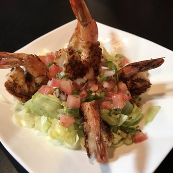 Alexus Steakhouse & Tavern - Blackened shrimp martini (they ran out of martini glasses) --- shrimp pretty tasty. - Steakhouses Near Me - Clifton, New Jersey