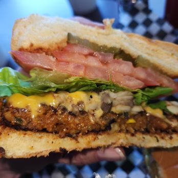 Double Decker - Veggie Burger w/ Cheese, Extra Tomato, Mushrooms (not needed) - About $10.25 before tip - Burgers Near Me - San Francisco, California
