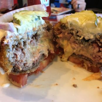 GAS- Full Service Restaurant - Jalapeño popper burger sliced - American Near Me - St. Augustine, Florida GAS- Full Service Restaurant - Jalapeño popper burger sliced - American Near Me - St. Augustine, Florida