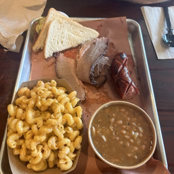 Small’s Smokehouse - That's supposed to be 1/3 lb of sausage?? And brisket, large Mac and Cheese, small beans. - Smokehouse Near Me - Cape Charles, Virginia Small’s Smokehouse - That's supposed to be 1/3 lb of sausage?? And brisket, large Mac and Cheese, small beans. - Smokehouse Near Me - Cape Charles, Virginia