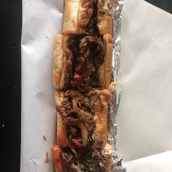 Italian Express - Philly cheese steak with fried onions, hot & sweet peppers and ketchup. - Pizza Near Me - Philadelphia, Pennsylvania