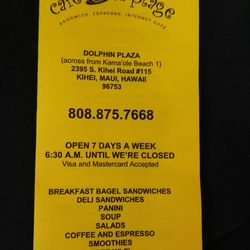 Dolphin Plaza - Menu from Cafe La Plage
