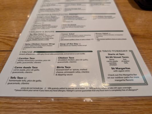 Menu photo 4 Raleigh's Pub Berkeley, CA