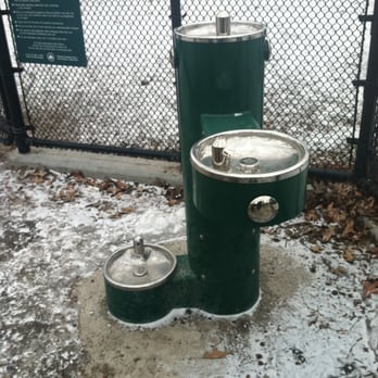 Williamsbridge Oval Park Dog Run - 3 Tier fountains that are in between the main gate and the gates to the small/large dog run. - Dog Parks Near Me - Norwood, New York