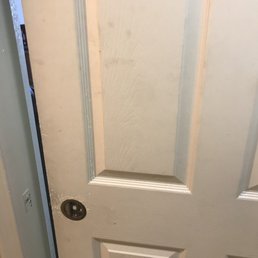 The bathroom door didn't have a lock and was disgusting. We just tried not to touch it. The bathroom door didn't have a lock and was disgusting. We just tried not to touch it.