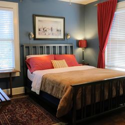 Greenwood Bed and Breakfast - Your bedroom features a queen-size bed, private bath, and a small TV/DVD player.