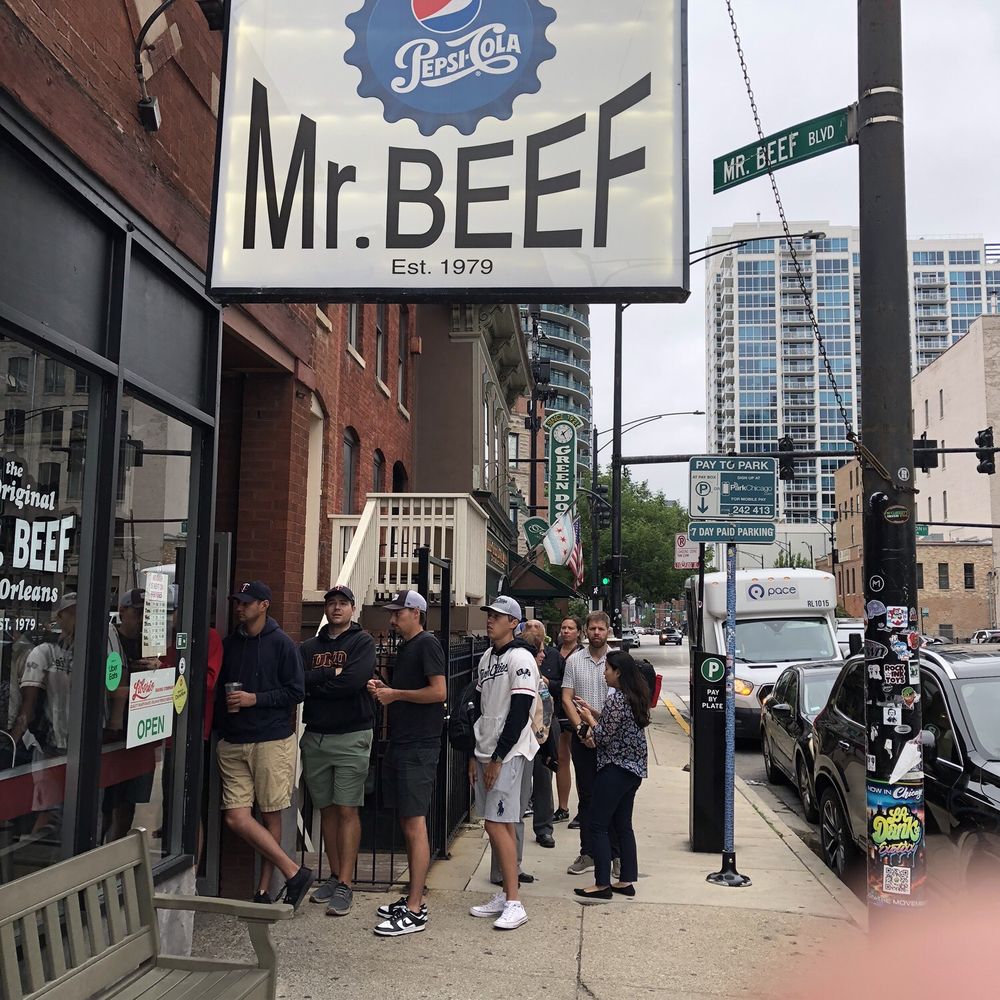 Mr. Beef - The line after we ate. Approximately 30 minutes... around noon. - Fast Food Near Me - Chicago, Illinois