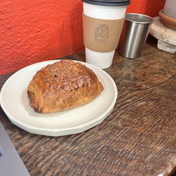 Woodcat Coffee - Spinach feta croissant and coffee - Coffee & Tea Near Me - Los Angeles, California