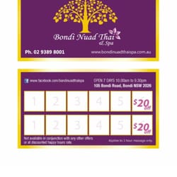 Bondi Nuad Thai - Royalty card.