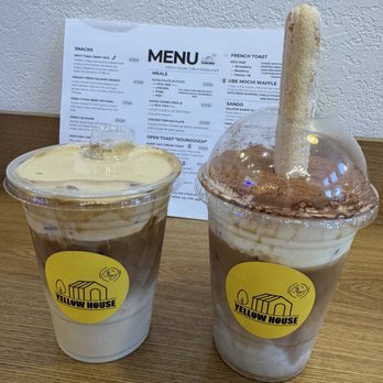 Yellow House - Injeolmi Latte and Tiramisu Latte at Yellow House. - Cafes Near Me - Northridge, California Yellow House - Injeolmi Latte and Tiramisu Latte at Yellow House. - Cafes Near Me - Northridge, California