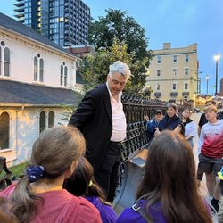 Dusty telling the story of the ghost from the Halifax explosion