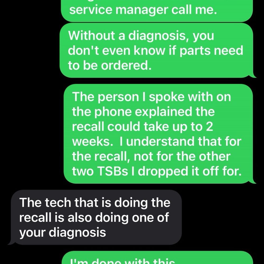 Correspondence with service advisor, Carlos Rivera