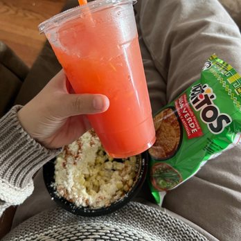 Mango Crazy - Got the Tostielote with chips on the side and watermelon agua Fresca! - Desserts Near Me - Turlock, California