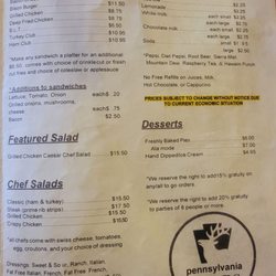 Restless Oaks Restaurant - Menu from August 2025