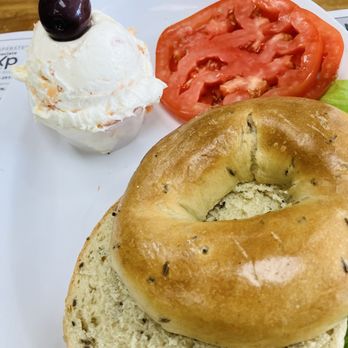 Bagel & - Rye bagel with nova cream cheese - Bagels Near Me - Boynton Beach, Florida